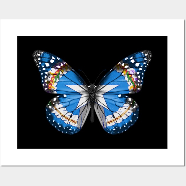 Northern Marianan Flag  Butterfly - Gift for Northern Marianan From Northern Mariana Islands Wall Art by Country Flags